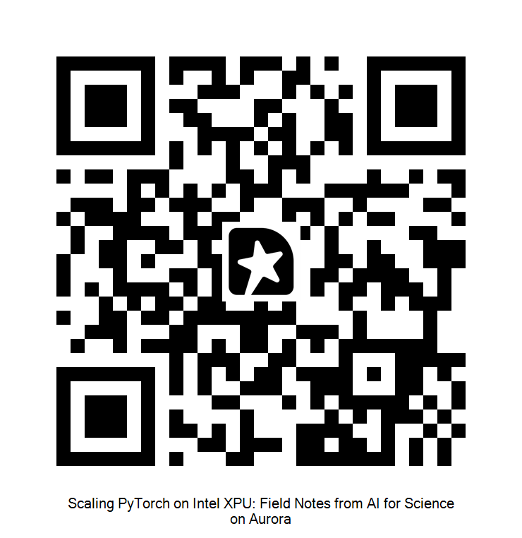 QR code for feedback on Scaling PyTorch on Intel XPU